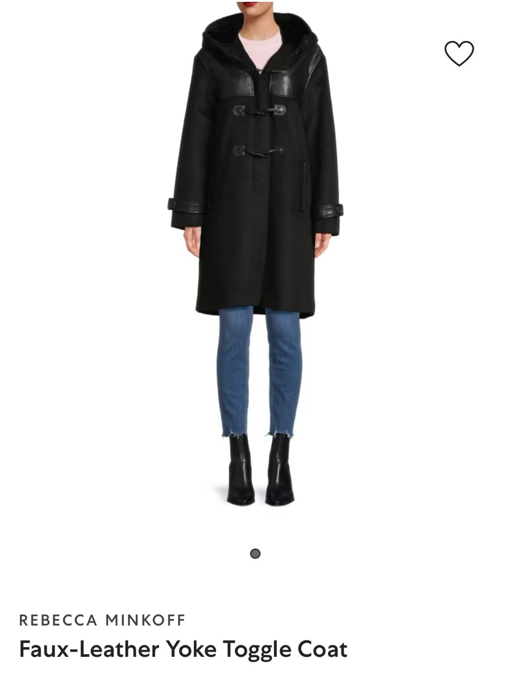 Rebecca Minkoff Black Faux-Leather Toggle Coat